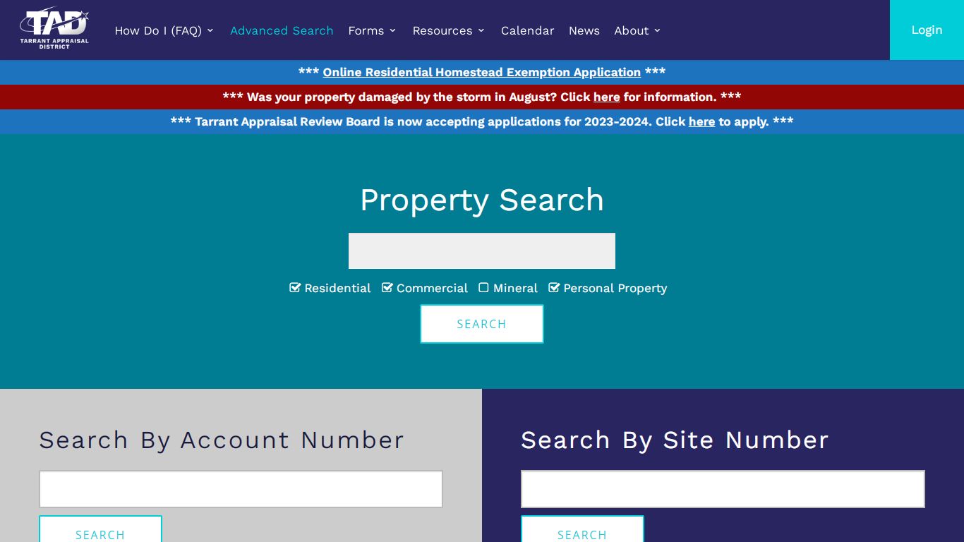 Property Search – Tarrant Appraisal District